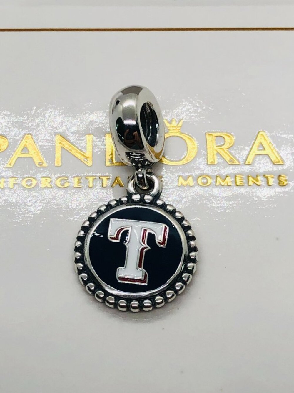 Pandora Texas Rangers Exclusive Dangle charm S925 Silver with box